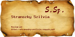 Stranszky Szilvia névjegykártya